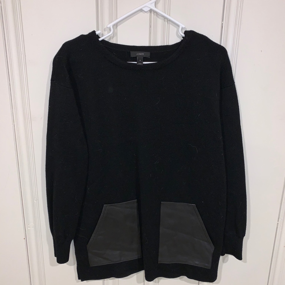 Jcrew Leather Pocket Sweater